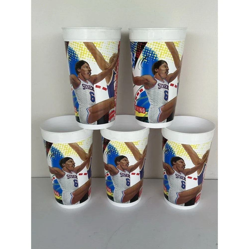 1992 McDonald’s Julius Erving Dr J NBA Collector Cups Lot of 5